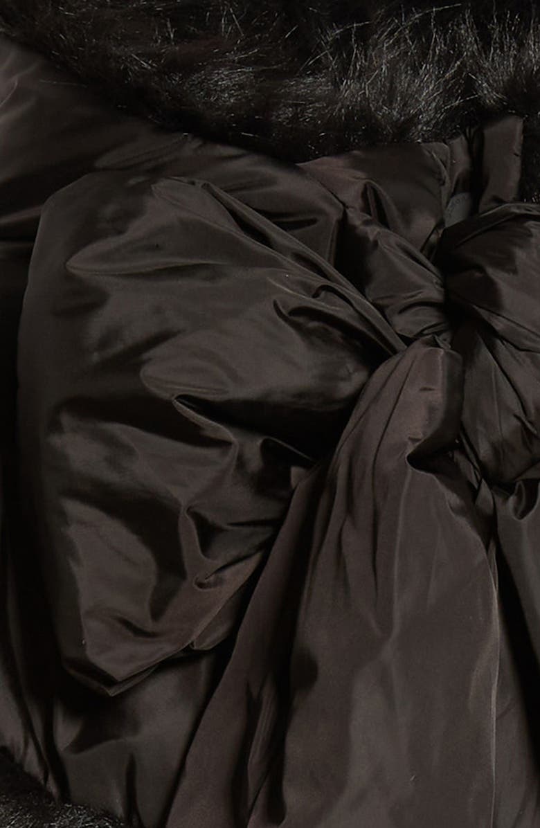 Simone Rocha Faux Fur Lined Nylon Bow Hood, Alternate, color,