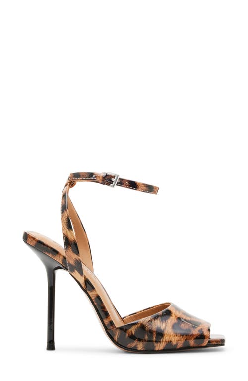 Steve Madden Lilac Ankle Strap Sandal In Leopard Patent