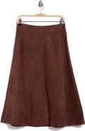 ALICE + OLIVIA Sosie Suede Midi Skirt