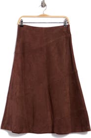 ALICE + OLIVIA Sosie Suede Midi Skirt