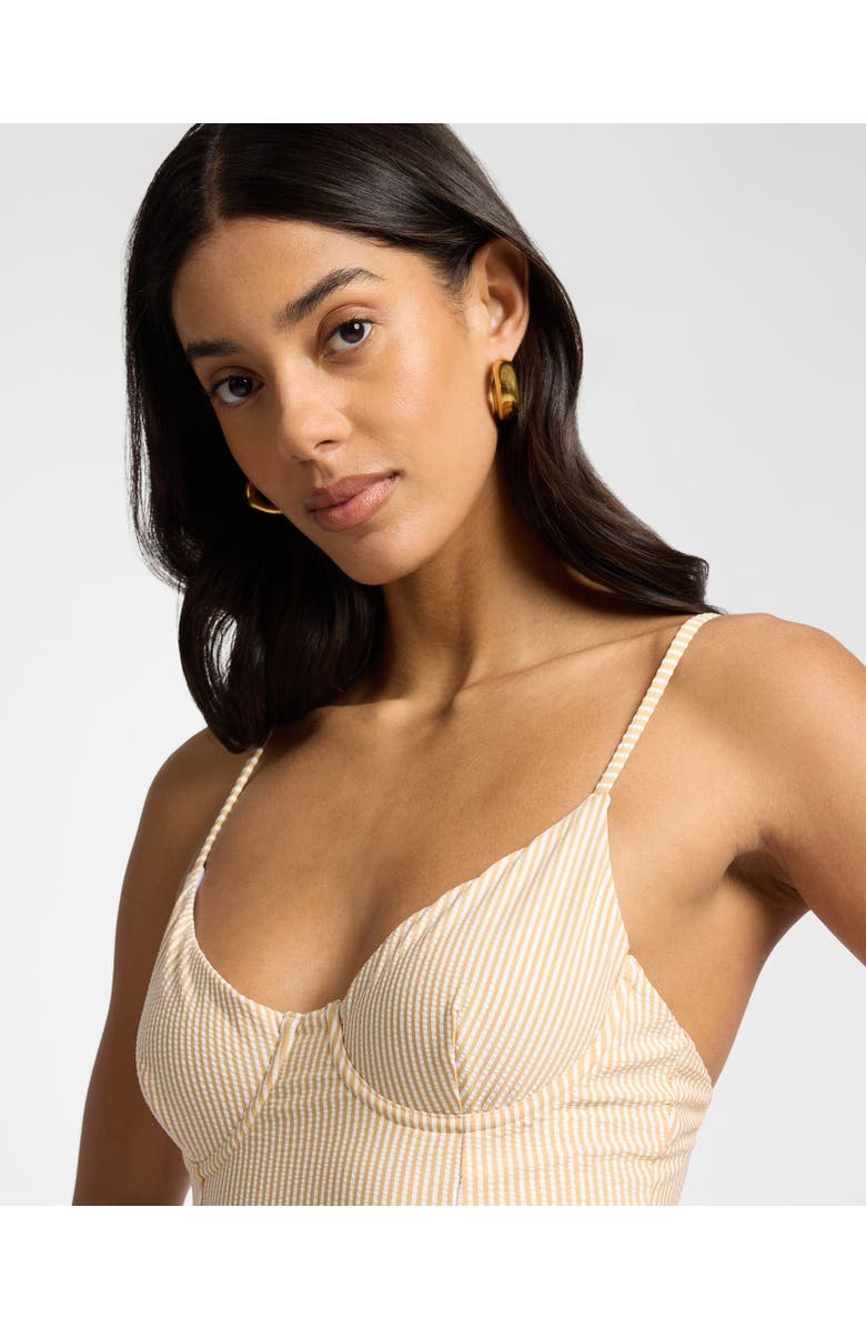 Onia Chelsea One-Piece Swimsuit, Alternate, color, Ochre/White