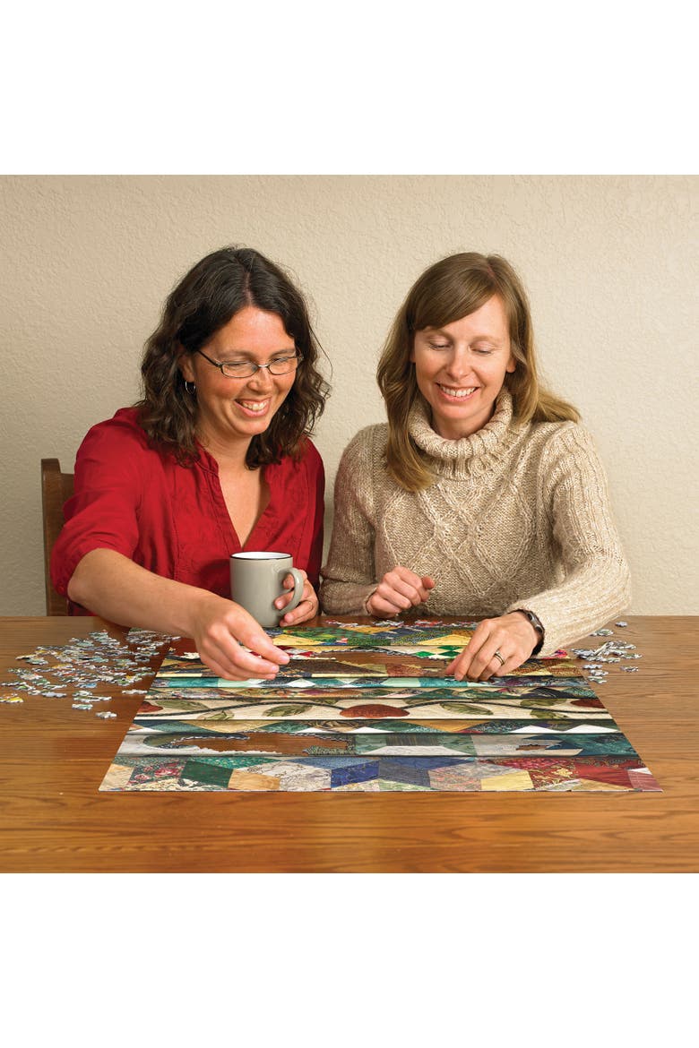 1000 Piece Puzzle Grandma's Quilts Jigsaw, Alternate, color, Multicolored