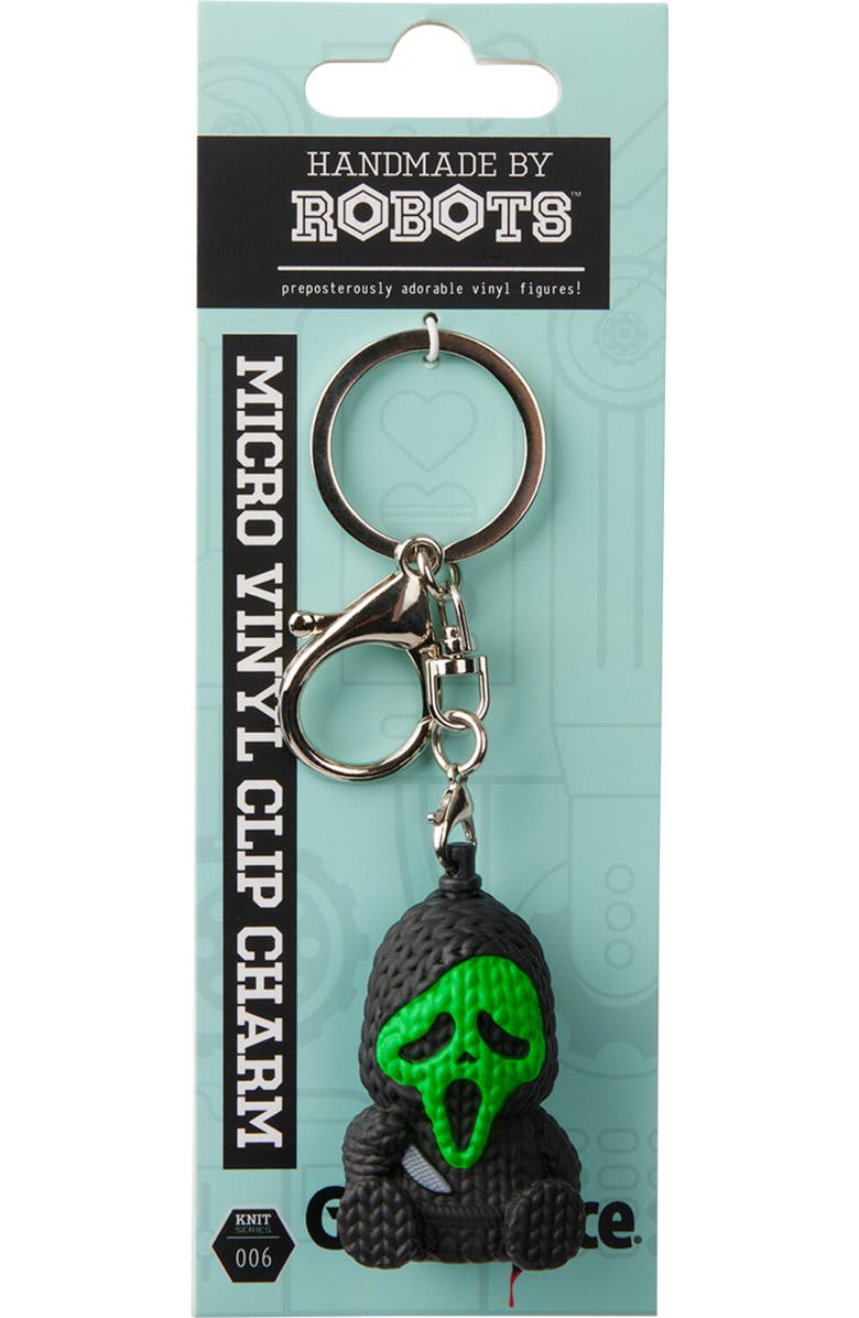 Handmade By Robots Ghost Face 006 Fluorescent Green Micro Charm, Alternate, color, Multicolor