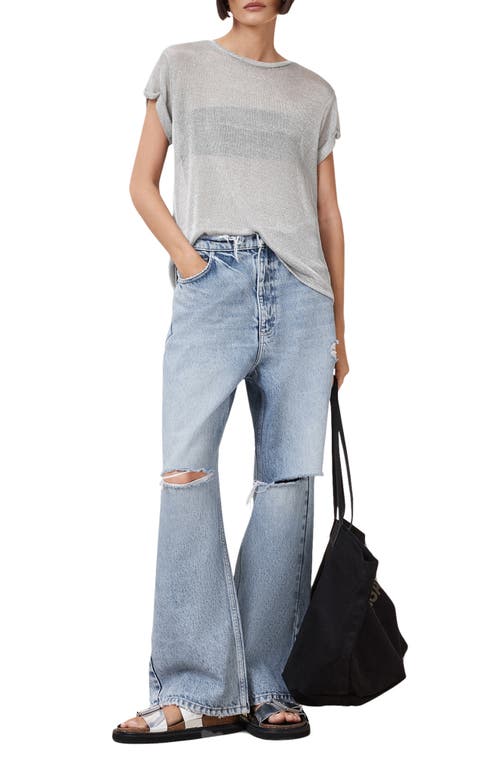 Allsaints Thea Sparkle Sheer Mesh Top