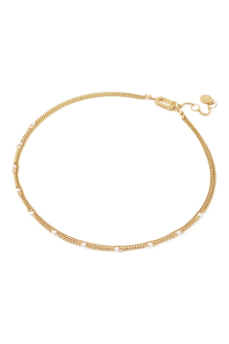 Faux Pearl Double Layer Necklace, Alternate, color, PEARL/ VINTAGE GOLD