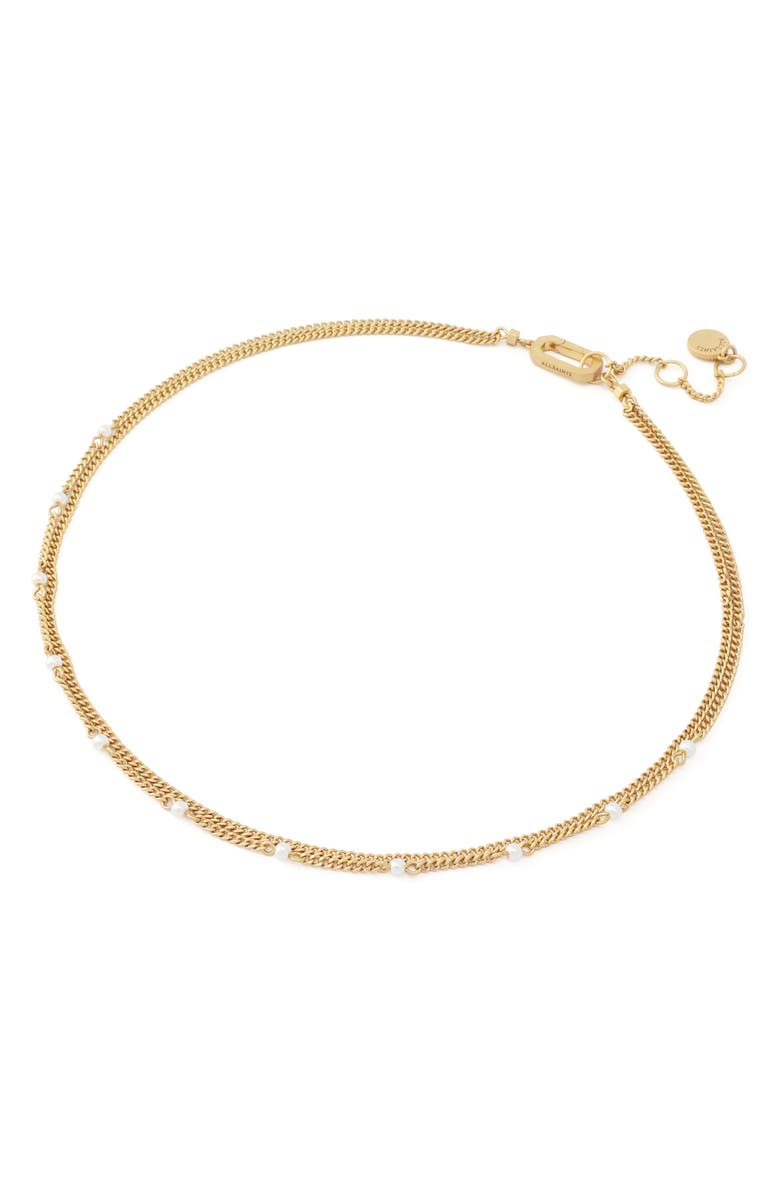 AllSaints Faux Pearl Double Layer Necklace, Alternate, color, 