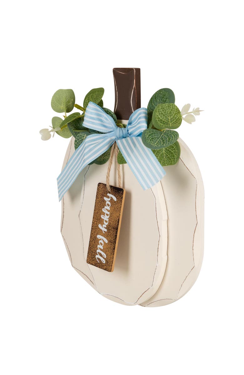 Northlight Happy Fall Pumpkin Fall Harvest Hanging Wall Decoration - 9", Alternate, color, Ivory