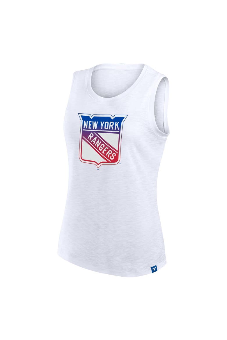 Women's Fanatics White New York Rangers Slub Tank Top, Alternate, color, White