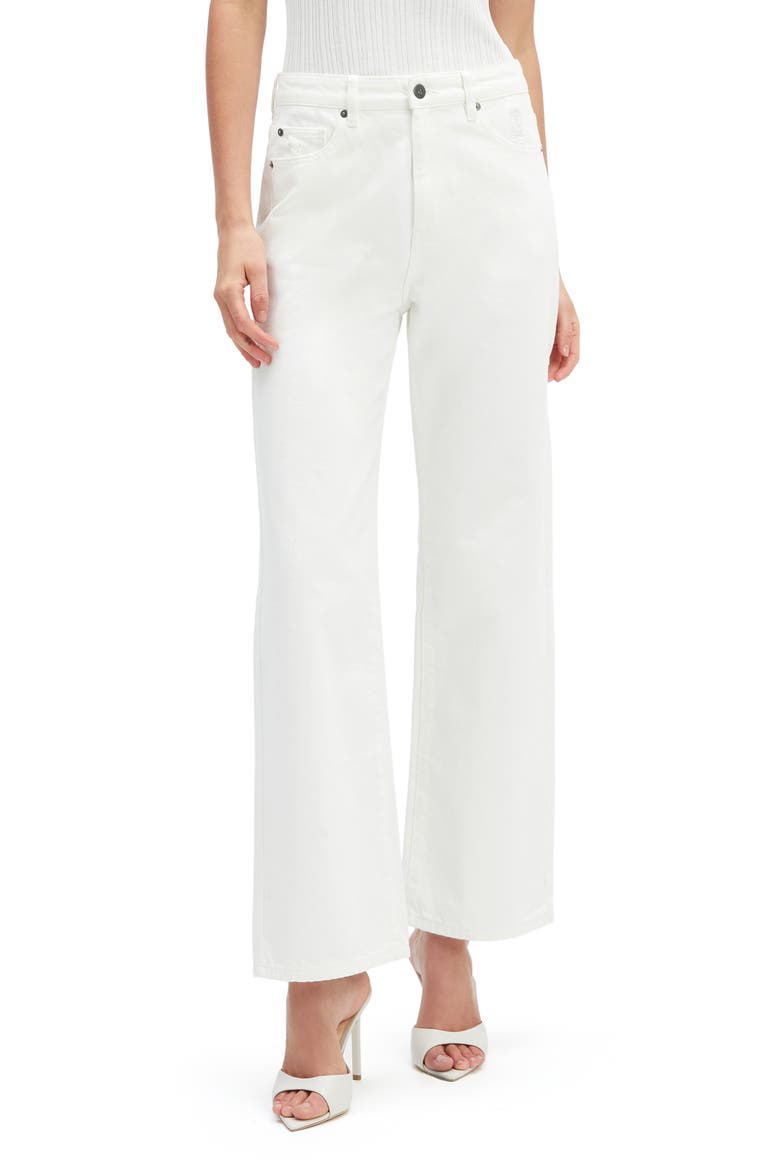 Pia High Waist Straight Leg Jeans, Main, color, IVORY