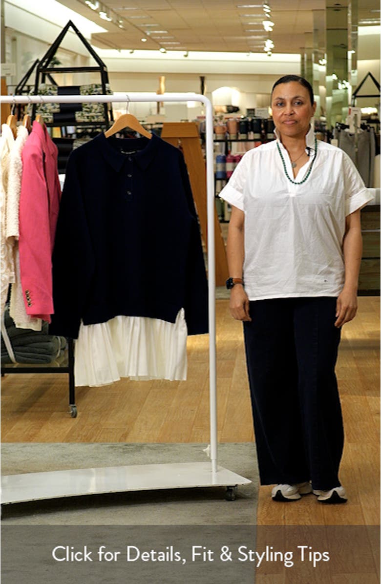 Long Sleeve Mixed Media Polo Minidress, sales video thumbnail