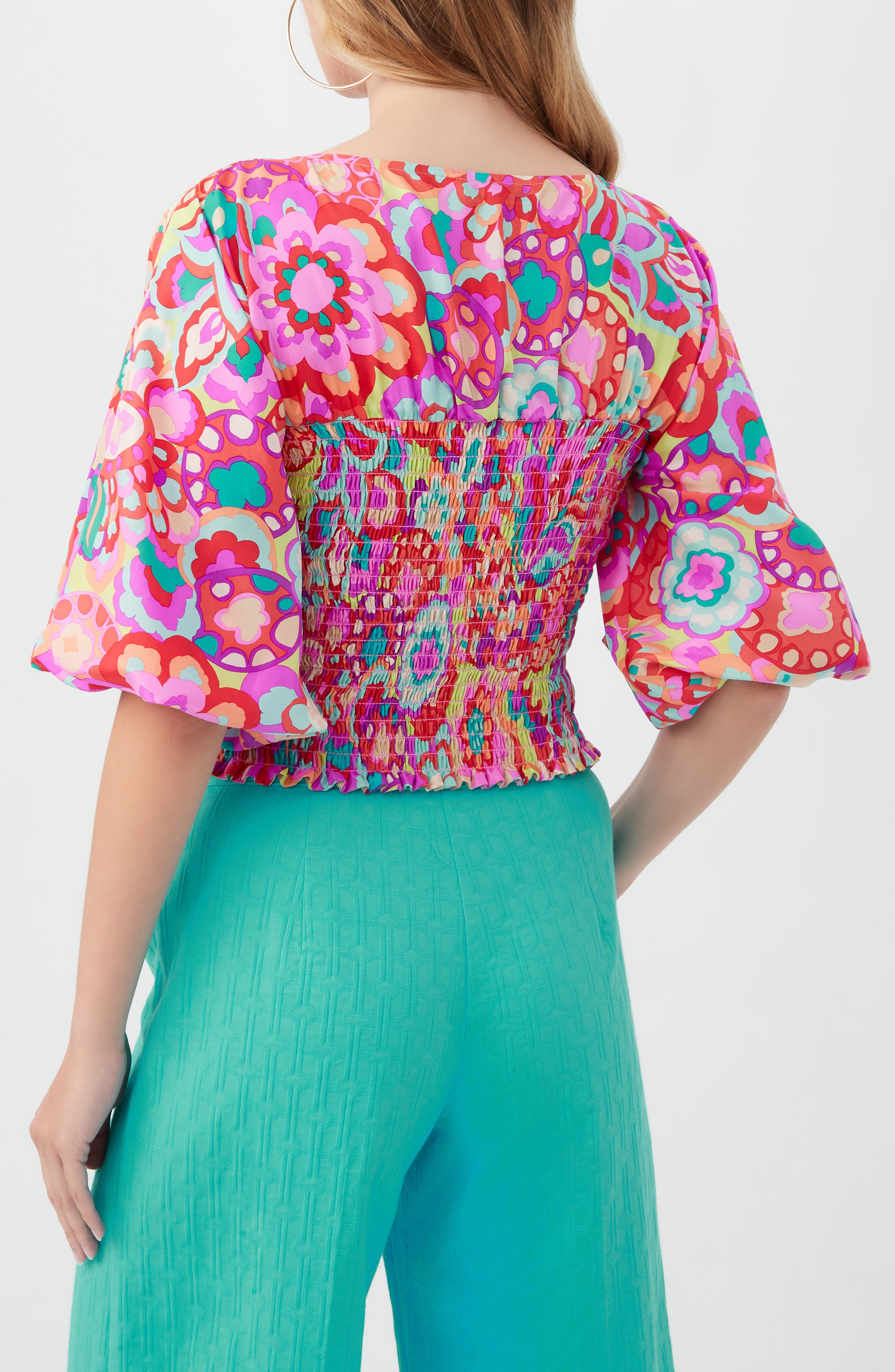 Sumi Puff Sleeve Silk Top - image 2