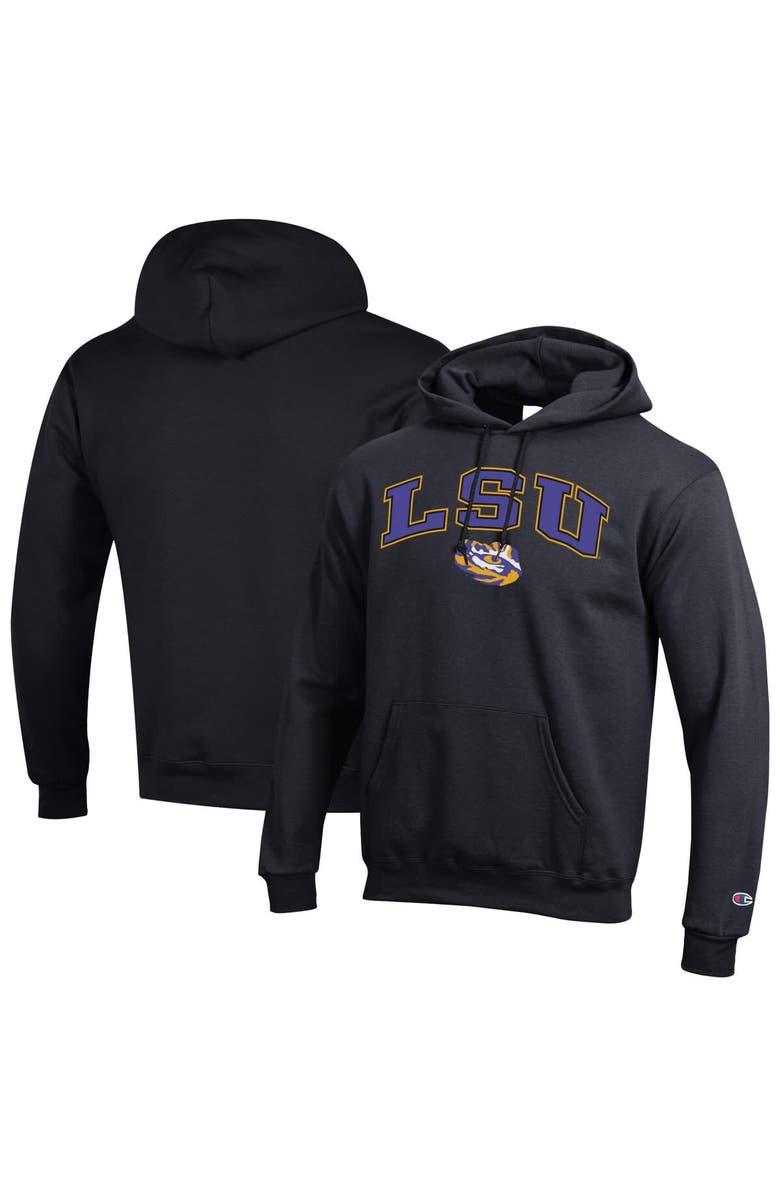 Champion Men's Champion  Black LSU Tigers Arch Over Logo Pullover Hoodie, Alternate, color, Black