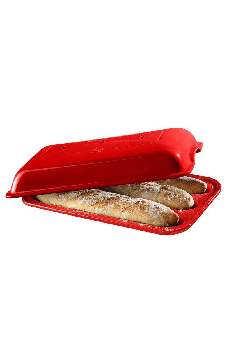 Emile Henry Flame Baguette Baker, Main, color, Burgundy