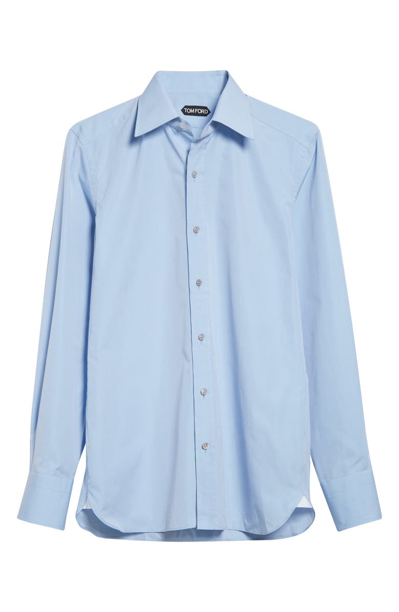 TOM FORD Classic Fit Cotton Button-Up Shirt, Alternate, color, Light Blue