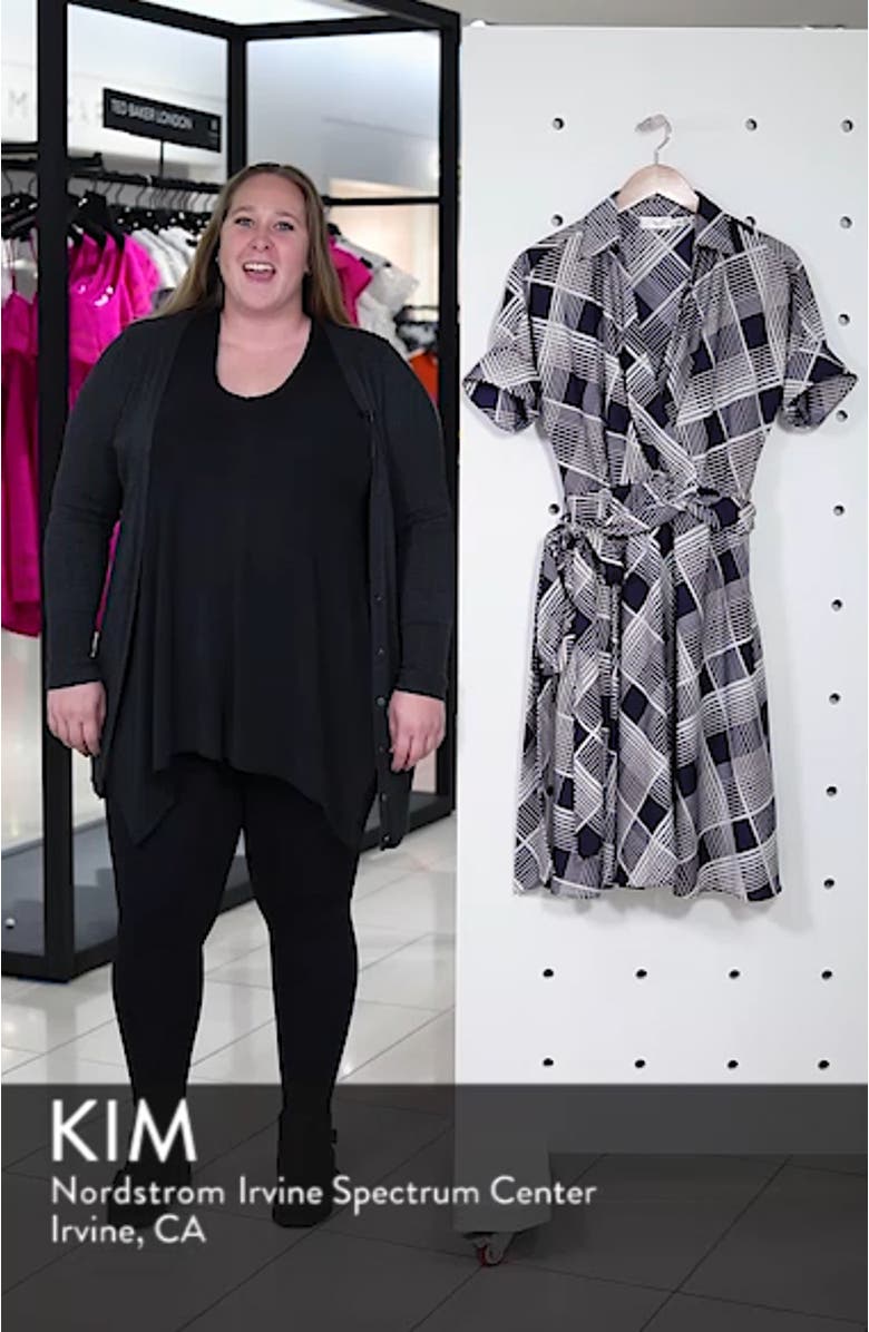 Plaid Surplice Midi Dress, sales video thumbnail