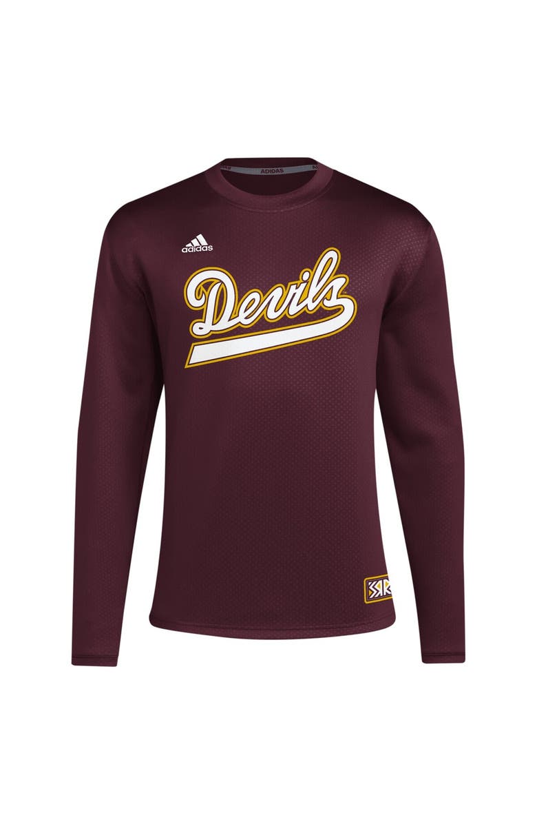 adidas Men's adidas Maroon Arizona State Sun Devils Reverse Retro Baseball Script Pullover Sweatshirt, Alternate, color, Maroon