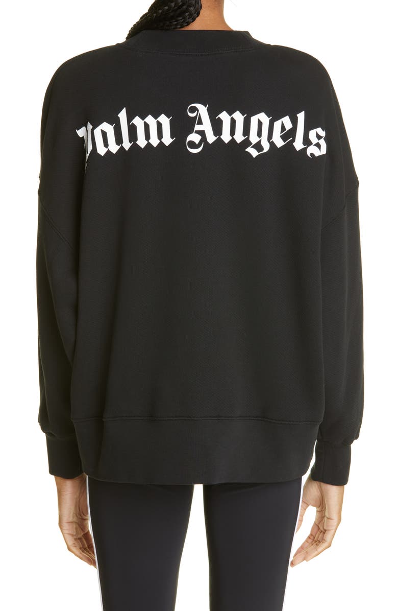 Palm Angels Back Logo Cotton Graphic Sweatshirt, Alternate, color,