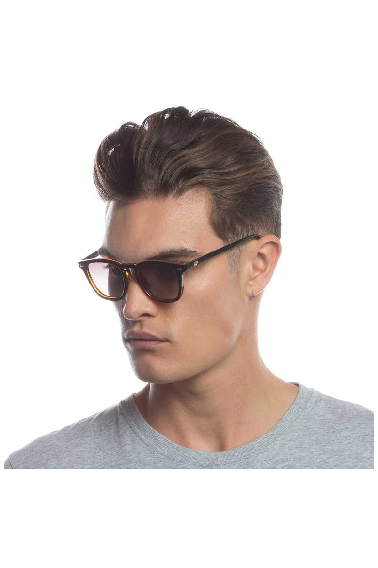 No Biggie 49mm Square Sunglasses, Alternate, color, BLACK / TORT / KHAKI GRAD