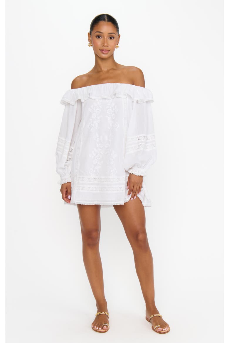 Meadow Mini Dress, Alternate, color, Cream Voile Trim