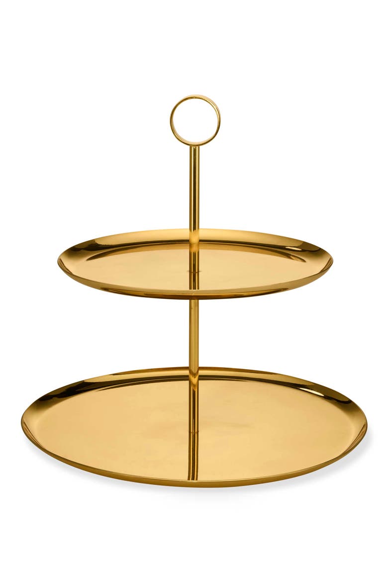 Sintra Two-Tier Stand, Main, color, BRASS