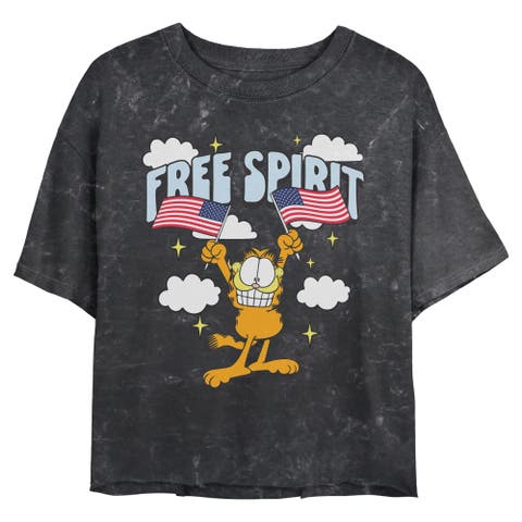 Junior's Garfield Free Spirit Smile  Graphic T-Shirt