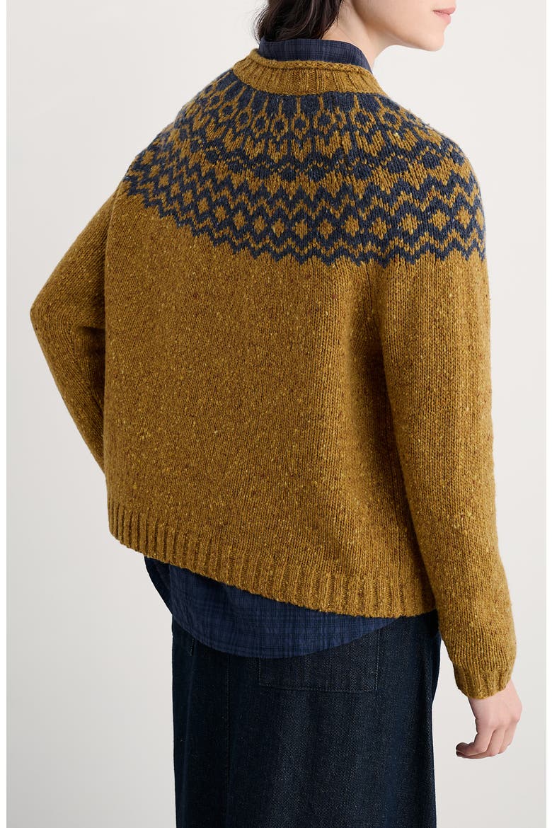 Port Kinnis Fair Isle Merino Wool Blend Crewneck Sweater, Alternate, color, KNIT WAG TAIL MARSHLAND