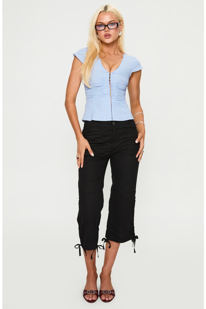 Indulgence Stripe Seersucker Corset Top, Alternate, color, BLUE STRIPE