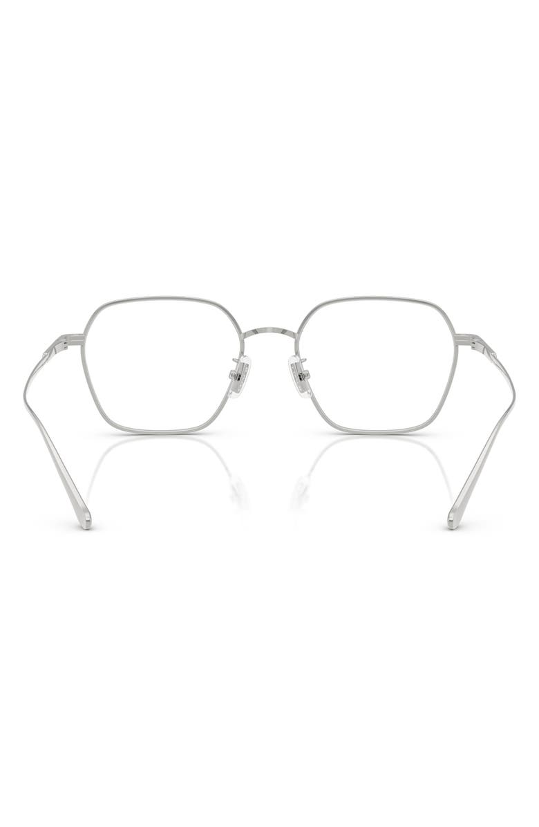 COACH 53mm Irregular Optical Glasses, Alternate, color, Shiny Silver / Demo Lens