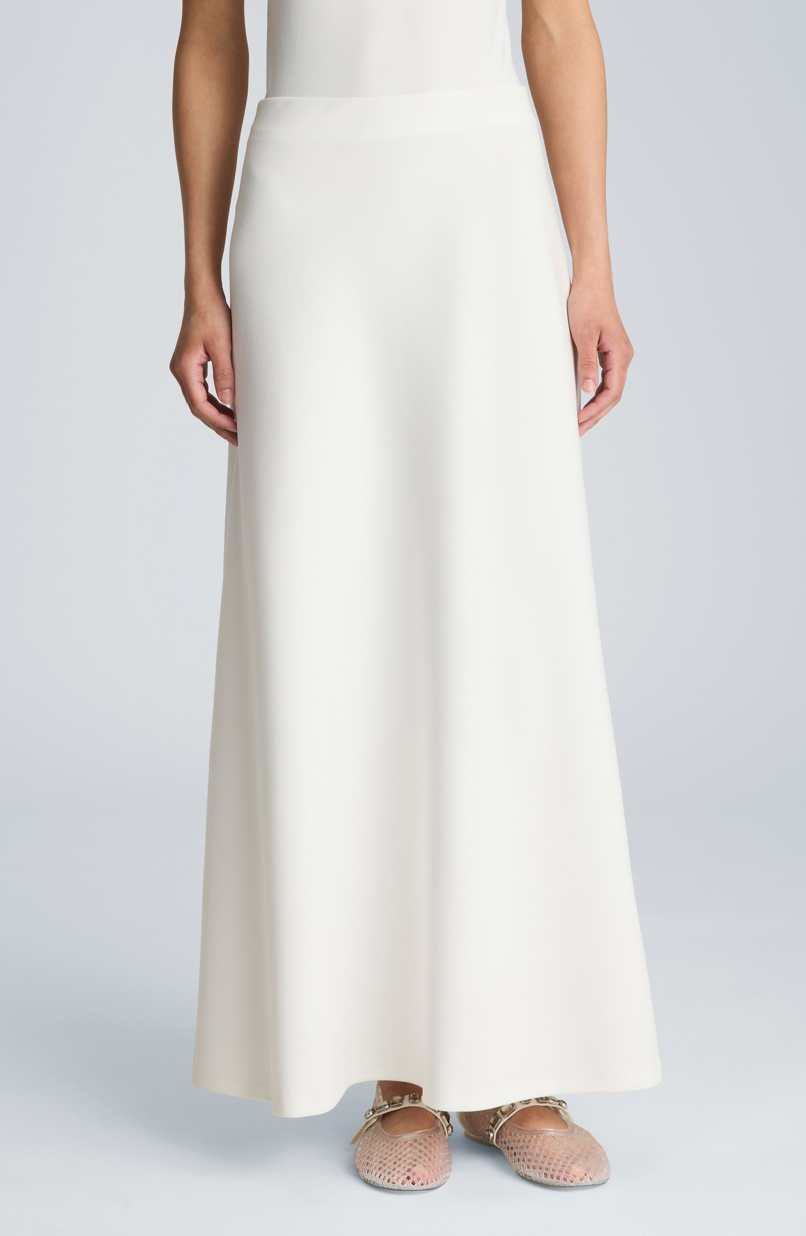 Bias Cut Flared Maxi Skirt