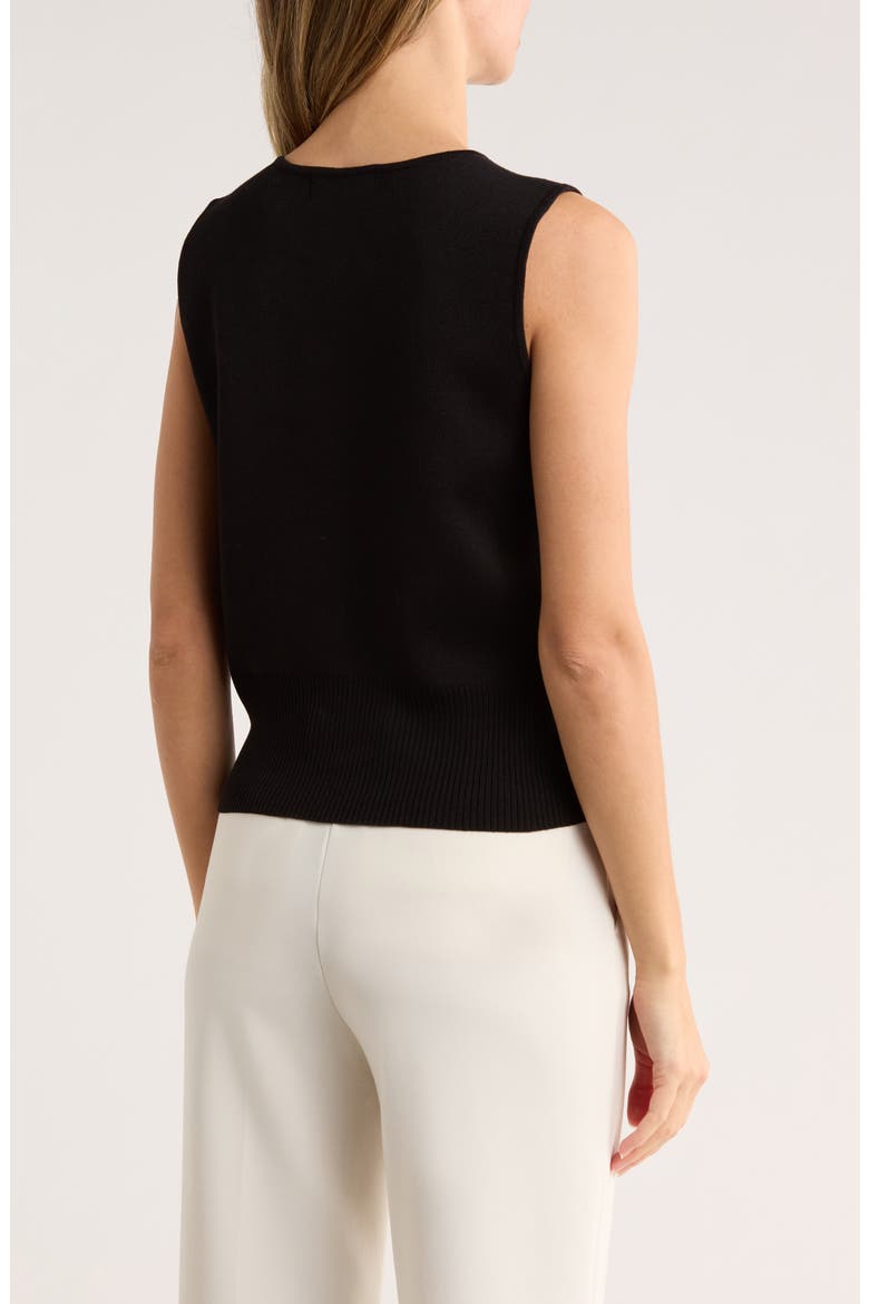 Julianna Button Front Sweater Vest, Alternate, color, BLACK