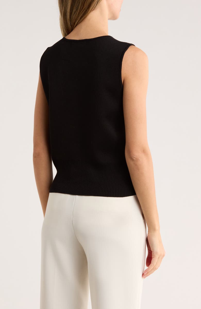 BY DESIGN Julianna Button Front Sweater Vest, Alternate, color, Black