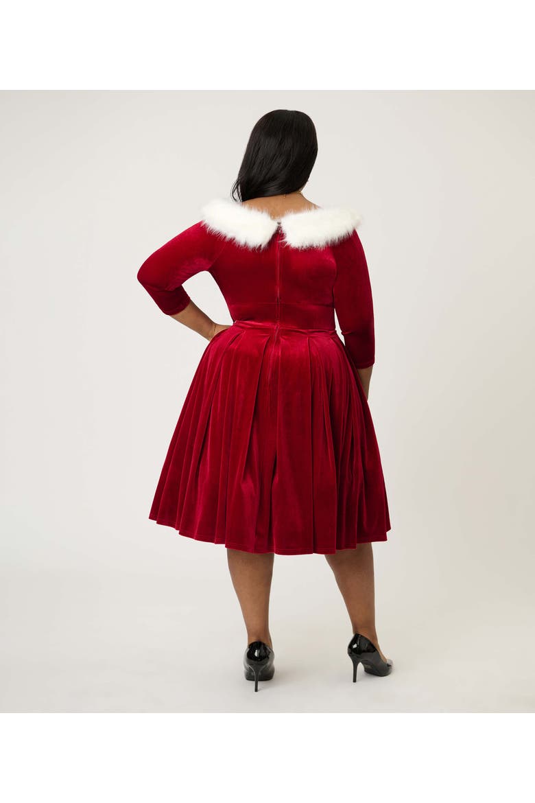 Plus Size 1950s Marceline Swing Dress, Alternate, color, Burgundy