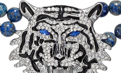 Eye Candy Los Angeles Blue Lapis Tiger Pendant Necklace In Blue