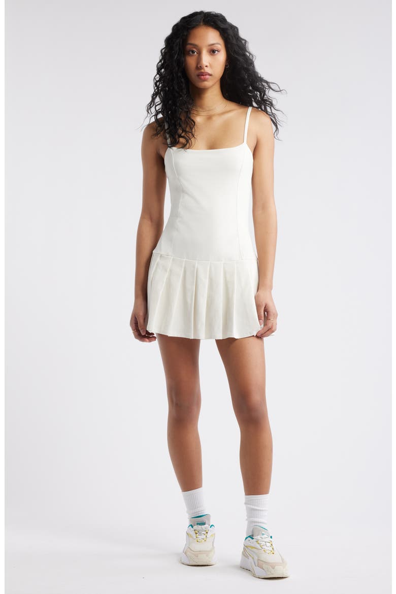 Sporty Skort Romper, Main, color, WHITE BLANC