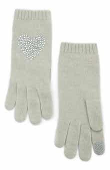 Crystal Heart Cashmere Tech Gloves