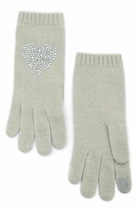 Crystal Heart Cashmere Tech Gloves