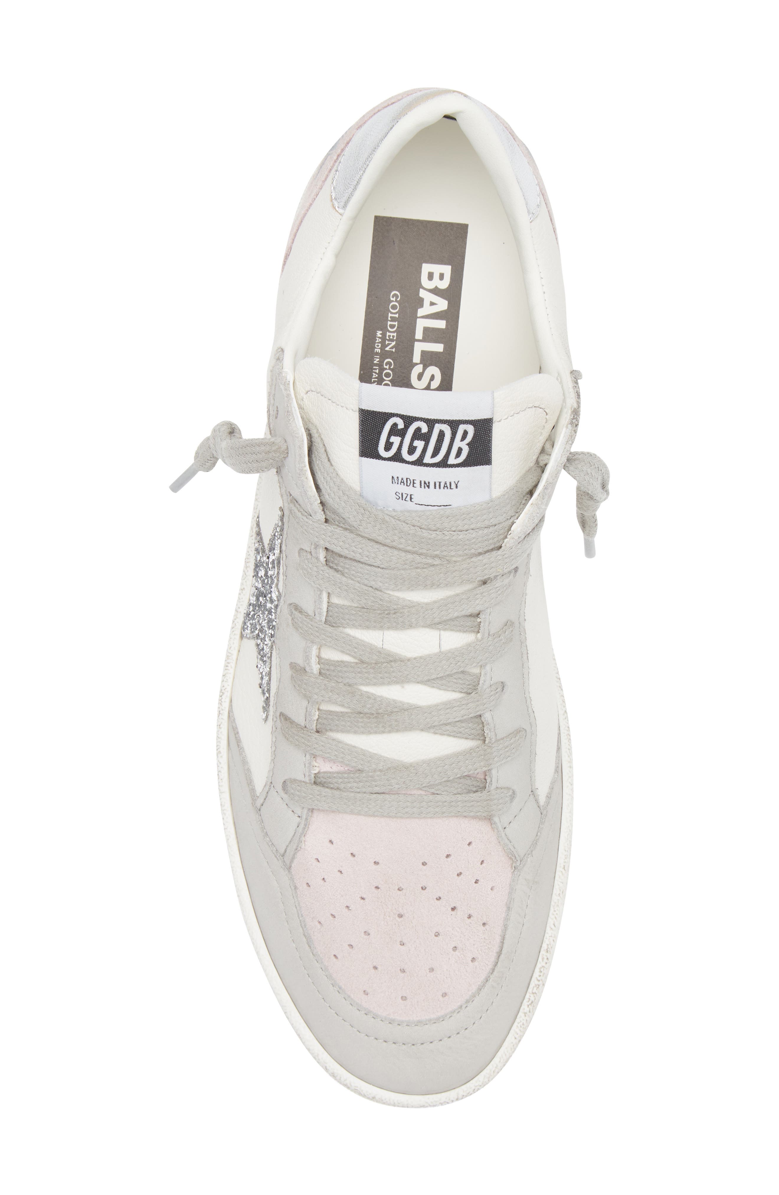 Golden Goose Ball Star Sneaker, Alternate, color, White/ Light Grey/ Pink