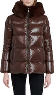 The Recycled Planet Company Water Resistant Nylon Down Puffer Coat with Faux Fur Trim