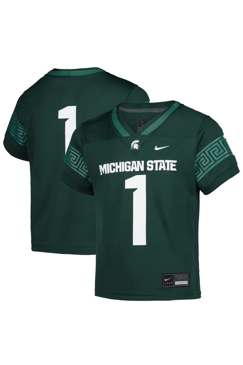 Preschool Nike #1 Green Michigan State Spartans Untouchable Replica Game Jersey, Main, color, Green