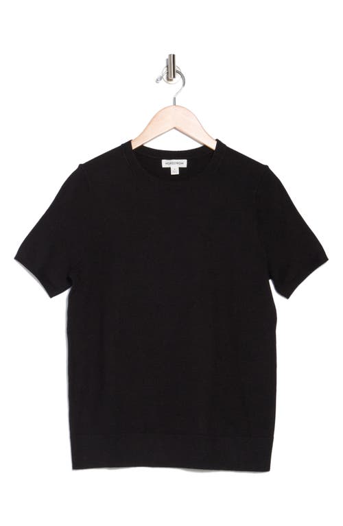 Nordstrom Slim Fit Short Sleeve Sweater In Black