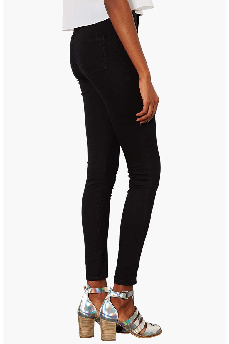 Moto 'Joni' High Rise Skinny Jeans, Alternate, color, BLACK