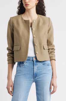 Nordstrom Textured Collarless Jacket