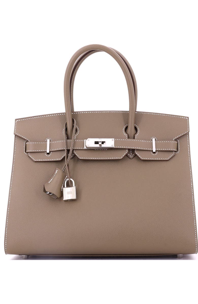 Pre-Owned Hermes Birkin Sellier Bag Grey Epsom with Palladium Hardware 30, Main, color,