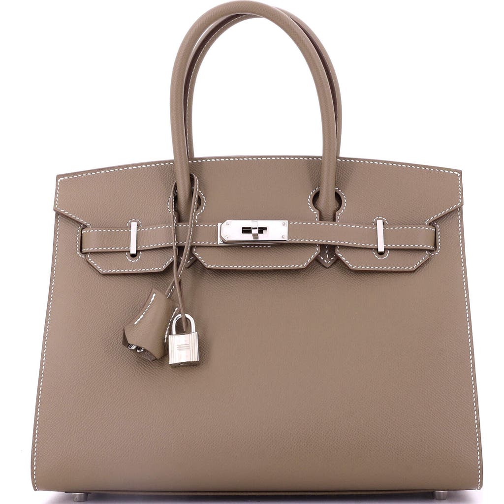 Pre-owned Hermes  Hermes Birkin Sellier Bag Grey Epsom With Palladium Hardware 30 In Brown