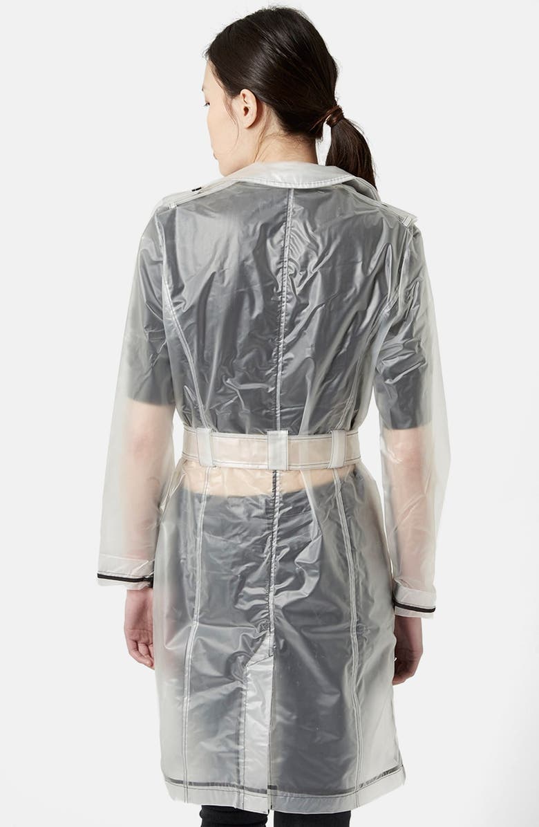 Topshop Misty Transparent Plastic Trench Coat, Alternate, color,