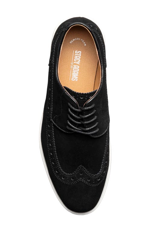 Stacy Adams Trudell Wingtip Oxford In Black Suede