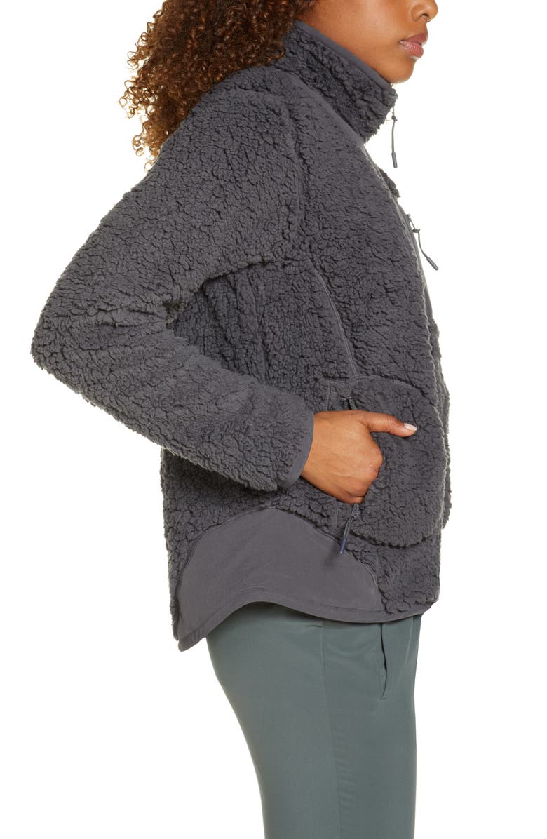 Zella Mix It Up Faux Shearling Half Zip Pullover, Alternate, color, 