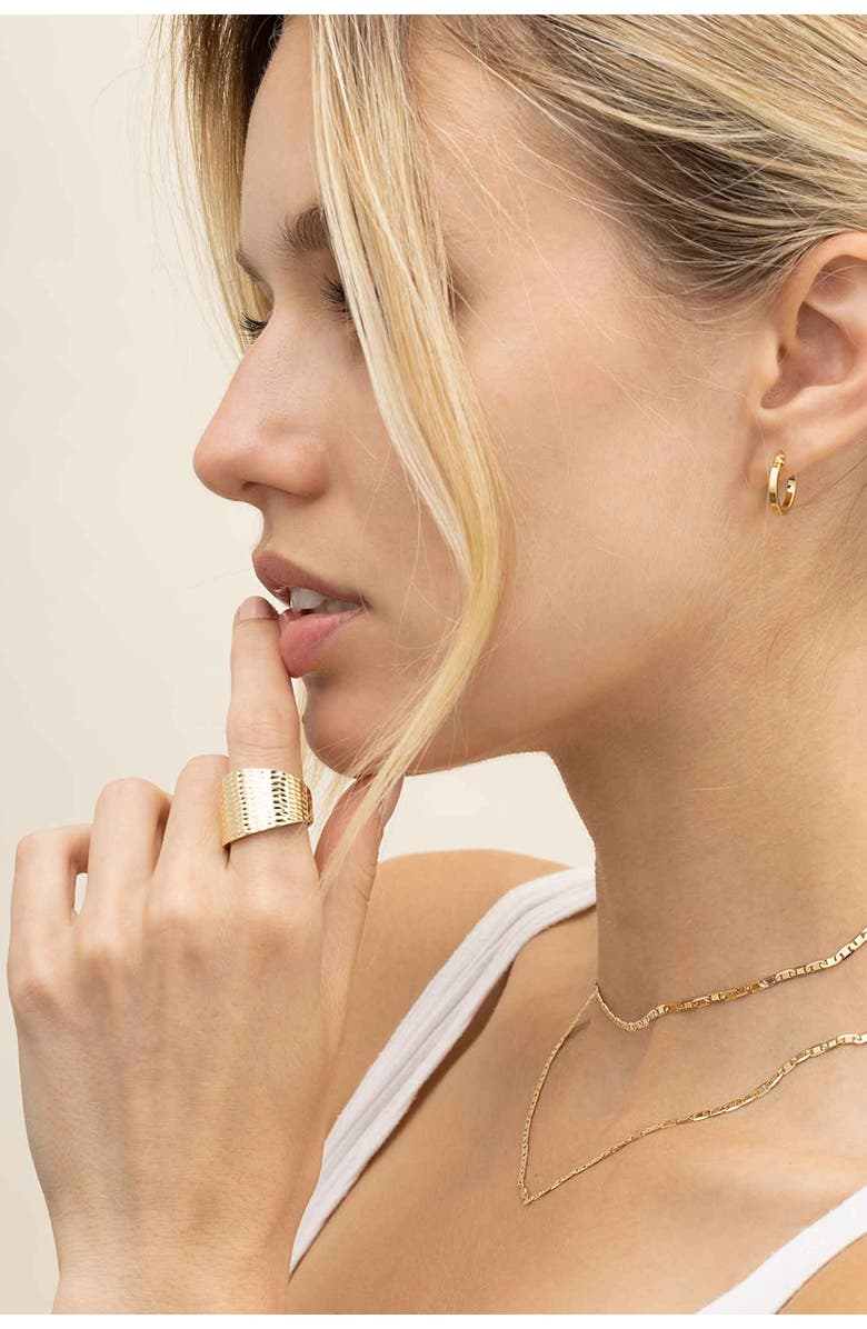 Oradina 14K Gold Bold Mid-Century Band Ring, Alternate, color, 