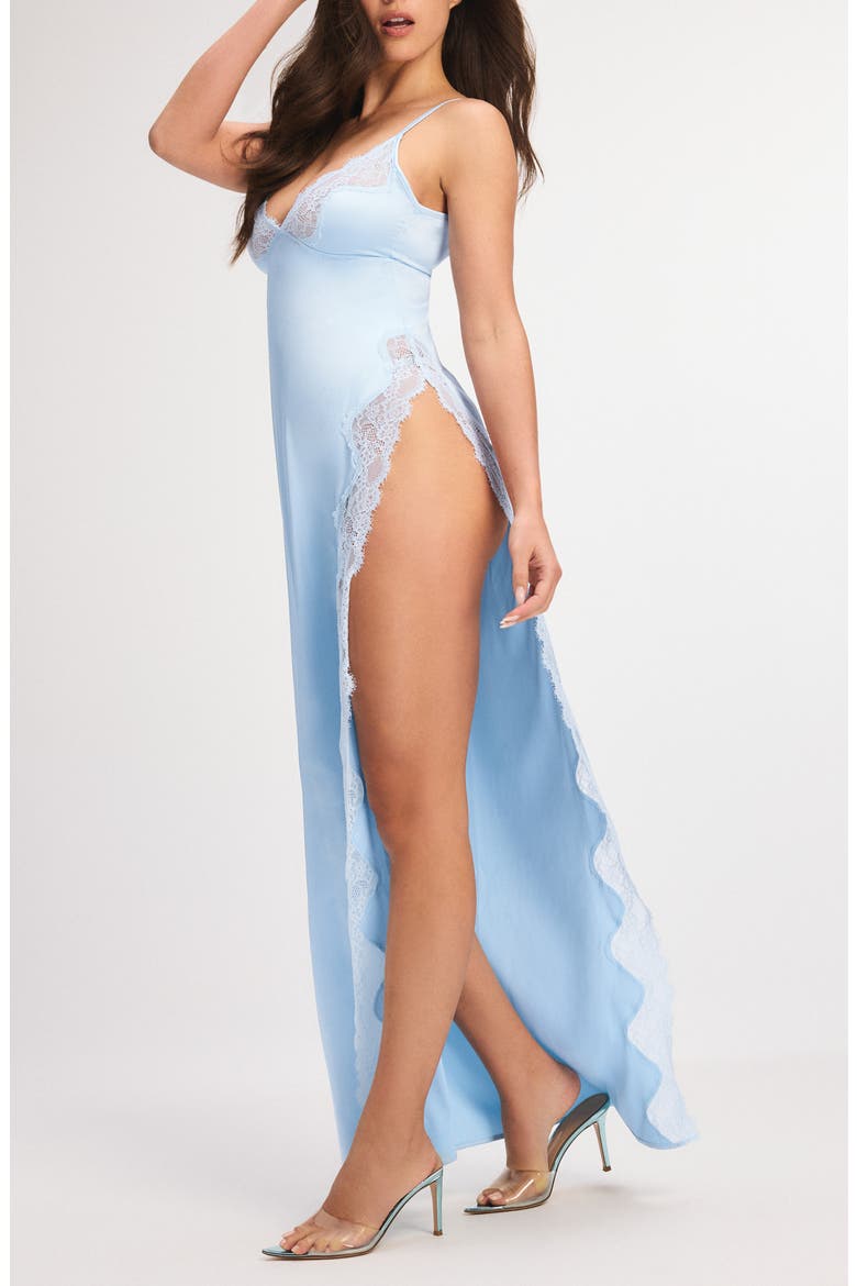 Nite Shade Maxi Nightgown, Alternate, color, SKYLINE BLUE