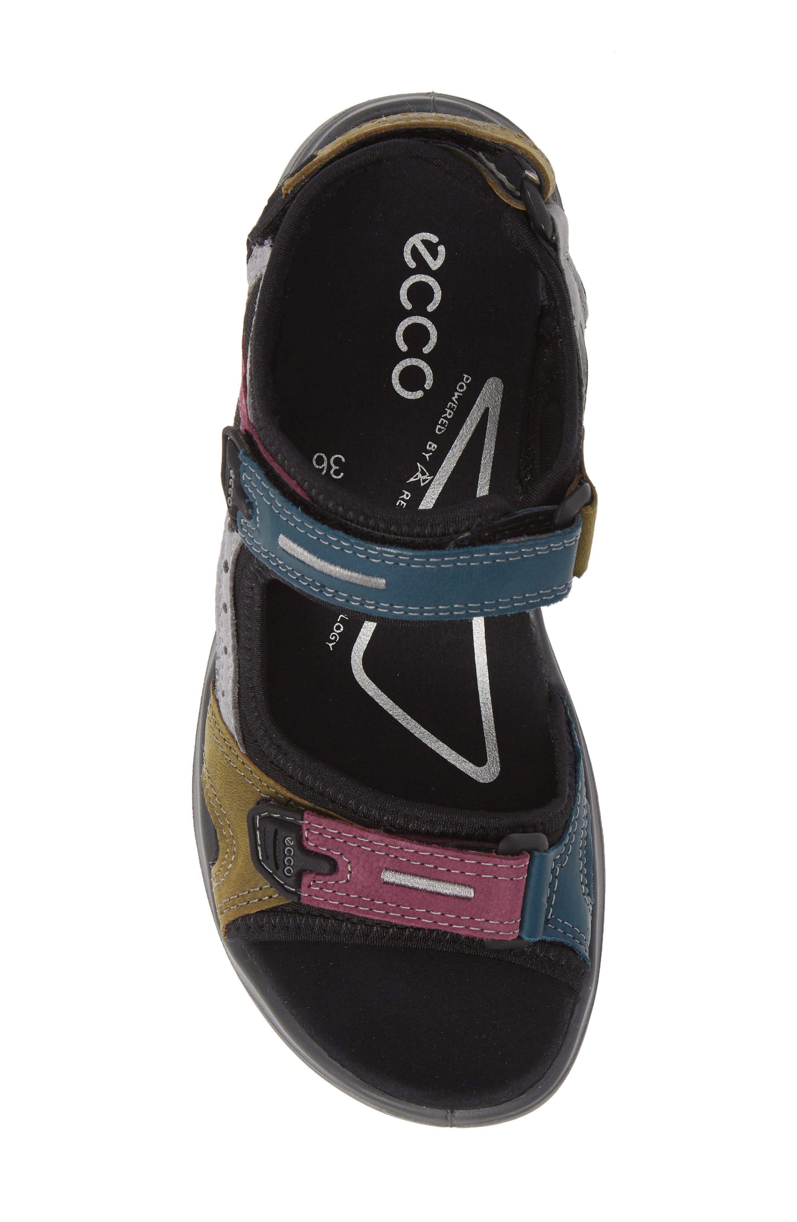 Yucatan Sandal, Alternate, color, PETROL/ AUBERGINE LEATHER